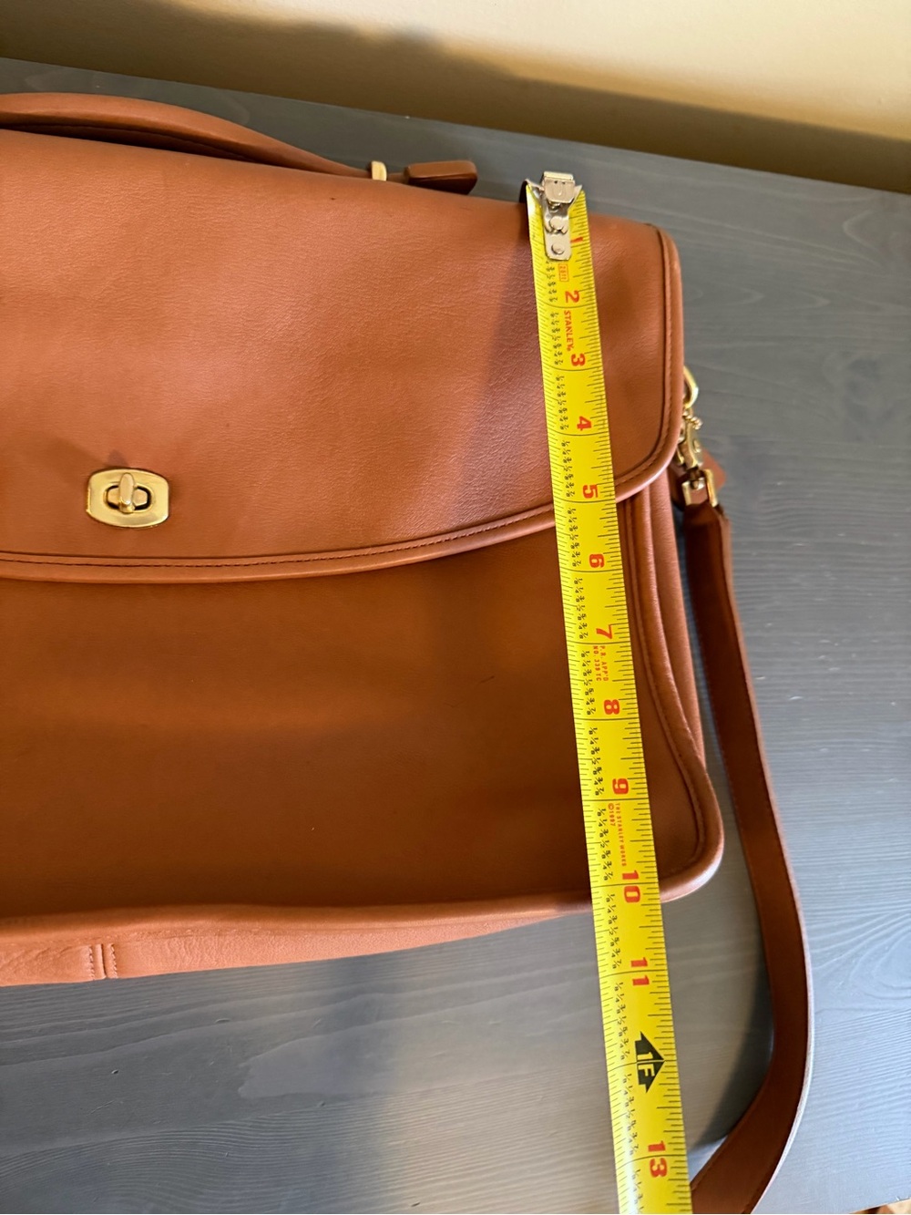 Coach Lexington Men’s Leather Briefcase 5265 in Cognac Brown - Picture 15 of 15